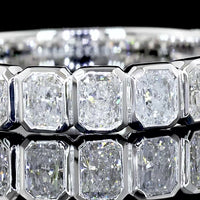 14K White Gold 3/4 Eternity Band with Bezel Set Radiant Cut Lab Diamonds - 1.35 Carats Total Diamond Weight - Covaloro Fine Jewelry