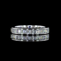 14K White Gold 3/4 Eternity Band with Channel Set Baguette Cut Lab Diamonds - 1.04 Carat Total Weight - Covaloro Fine Jewelry
