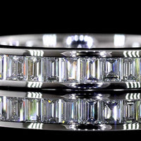 14K White Gold 3/4 Eternity Band with Channel Set Baguette Cut Lab Diamonds - 1.04 Carat Total Weight - Covaloro Fine Jewelry