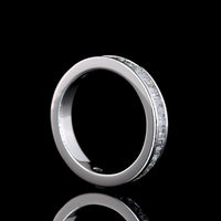 14K White Gold 3/4 Eternity Band with Channel Set Baguette Cut Lab Diamonds - 1.04 Carat Total Weight - Covaloro Fine Jewelry