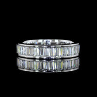 14K White Gold 3/4 Eternity Band with Channel Set Baguette Cut Lab Diamonds - 1.57 Total Carat Weight, E-F Color, VS Clarity - Covaloro Fine Jewelry