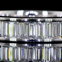 14K White Gold 3/4 Eternity Band with Channel Set Baguette Cut Lab Diamonds - 1.57 Total Carat Weight, E-F Color, VS Clarity - Covaloro Fine Jewelry