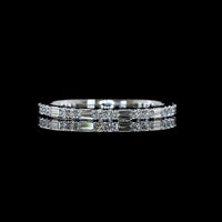 14K White Gold 3/4 Eternity Band with East-West Baguette and Round Lab Diamonds - 0.59 Carat Total Weight, E-F VS1 - Covaloro Fine Jewelry