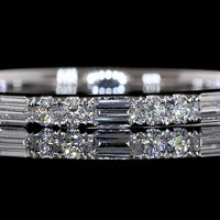 14K White Gold 3/4 Eternity Band with East-West Baguette and Round Lab Diamonds - 0.59 Carat Total Weight, E-F VS1 - Covaloro Fine Jewelry