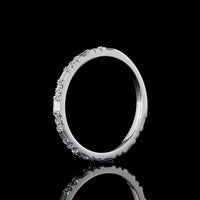 14K White Gold 3/4 Eternity Band with East-West Baguette and Round Lab Diamonds - 0.59 Carat Total Weight, E-F VS1 - Covaloro Fine Jewelry