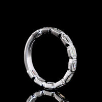 14K White Gold 3/4 Eternity Band with East-West Bezel Set Emerald Cut Lab Diamonds - 1.06 Carat Total Weight - Covaloro Fine Jewelry