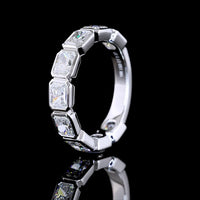 14K White Gold 3/4 Eternity Band with East-West Bezel Set Radiant Cut Lab Diamonds - 2.37 Carat Total Weight - Covaloro Fine Jewelry