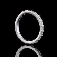 14K White Gold 3/4 Eternity Band with East-West Half Bezel Set Emerald Cut Lab Diamonds - 0.87 Carat Total Weight - Covaloro Fine Jewelry