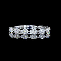 14K White Gold 3/4 Eternity Band with East-West Pear Shape Lab Diamonds - 0.99 Carats Total Diamond Weight - Covaloro Fine Jewelry