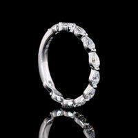 14K White Gold 3/4 Eternity Band with East-West Pear Shape Lab Diamonds - 0.99 Carats Total Diamond Weight - Covaloro Fine Jewelry