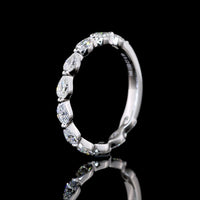 14K White Gold 3/4 Eternity Band with East-West Pear Shape Lab Diamonds - 0.99 Carats Total Diamond Weight - Covaloro Fine Jewelry