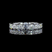 14K White Gold 3/4 Eternity Band with East-West Set Antique Cushion Lab Diamonds - 1.82 Carats Total Diamond Weight - Covaloro Fine Jewelry
