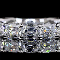 14K White Gold 3/4 Eternity Band with East-West Set Antique Cushion Lab Diamonds - 1.82 Carats Total Diamond Weight - Covaloro Fine Jewelry