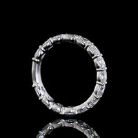 14K White Gold 3/4 Eternity Band with East-West Set Antique Cushion Lab Diamonds - 1.82 Carats Total Diamond Weight - Covaloro Fine Jewelry