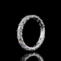 14K White Gold 3/4 Eternity Band with East-West Set Antique Cushion Lab Diamonds - 1.82 Carats Total Diamond Weight - Covaloro Fine Jewelry