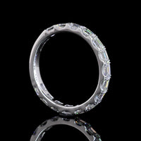 14K White Gold 3/4 Eternity Band with East-West Set Emerald Cut Lab Diamonds - 15 Stones, 1.40 Carat Total Weight - Covaloro Fine Jewelry