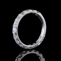 14K White Gold 3/4 Eternity Band with East-West Set Emerald Cut Lab Diamonds - 15 Stones, 1.40 Carat Total Weight - Covaloro Fine Jewelry
