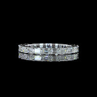 14K White Gold 3/4 Eternity Band with East-West Set Emerald Cut Natural Diamonds - 1.08 Carat Total Weight, E-F Color VS+ Clarity - Covaloro Fine Jewelry