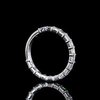 14K White Gold 3/4 Eternity Band with East-West Set Emerald Cut Natural Diamonds - 1.08 Carat Total Weight, E-F Color VS+ Clarity - Covaloro Fine Jewelry