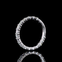 14K White Gold 3/4 Eternity Band with East-West Set Emerald Cut Natural Diamonds - 1.08 Carat Total Weight, E-F Color VS+ Clarity - Covaloro Fine Jewelry