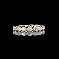 14K White Gold 3/4 Eternity Band with East-West Set Oval Cut Lab Diamonds - 1.19 Carat Total Weight, E-F Color VS2 Clarity - Covaloro Fine Jewelry