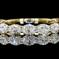 14K White Gold 3/4 Eternity Band with East-West Set Oval Cut Lab Diamonds - 1.19 Carat Total Weight, E-F Color VS2 Clarity - Covaloro Fine Jewelry