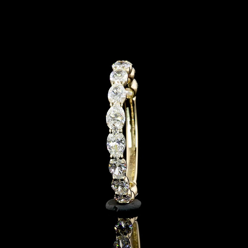 14K White Gold 3/4 Eternity Band with East-West Set Oval Cut Lab Diamonds - 1.19 Carat Total Weight, E-F Color VS2 Clarity - Covaloro Fine Jewelry