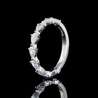 14K White Gold 3/4 Eternity Band with East-West Set Pear Shape Lab Diamonds - 1.05 Total Carat Weight, E-F Color VS Clarity - Covaloro Fine Jewelry