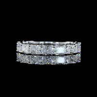 14K White Gold 3/4 Eternity Band with East-West Set Radiant Cut Lab Diamonds - 1.73 Carat Total Weight - Covaloro Fine Jewelry