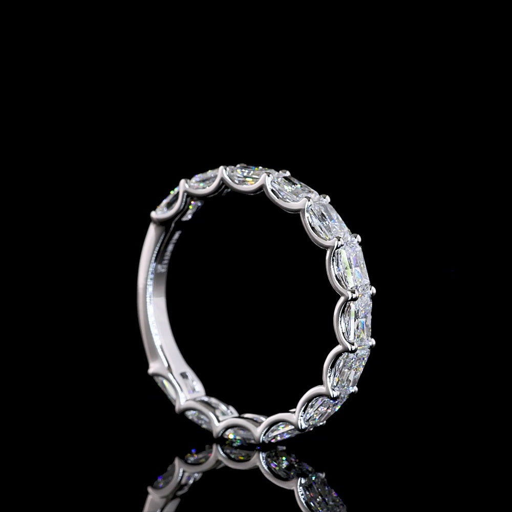 14K White Gold 3/4 Eternity Band with East-West Set Radiant Cut Lab Diamonds - 1.73 Carat Total Weight - Covaloro Fine Jewelry