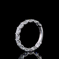 14K White Gold 3/4 Eternity Band with East-West Set Radiant Cut Lab Diamonds - 1.73 Carat Total Weight - Covaloro Fine Jewelry