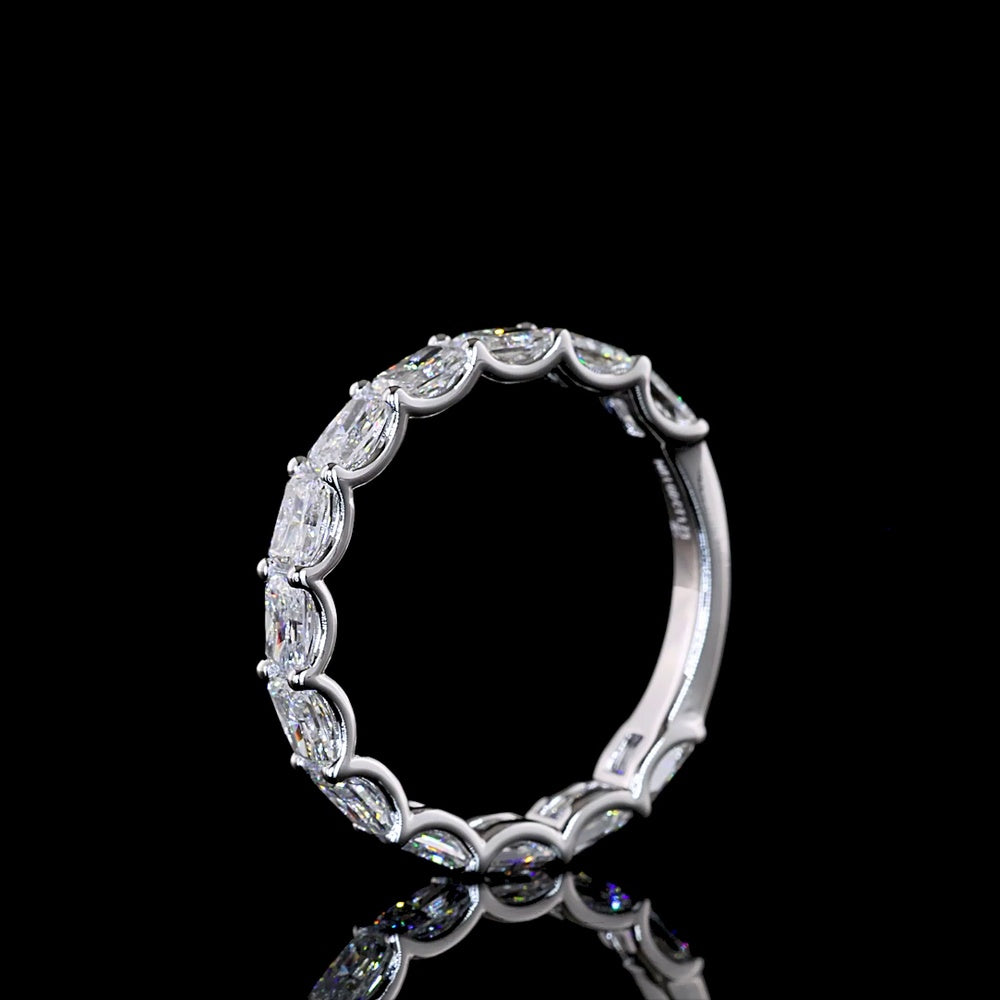 14K White Gold 3/4 Eternity Band with East-West Set Radiant Cut Lab Diamonds - 1.73 Carat Total Weight - Covaloro Fine Jewelry