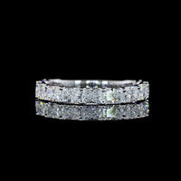 14K White Gold 3/4 Eternity Band with East-West Set Radiant Cut Lab Diamonds - 1.75 Total Carat Weight, E-F Color, VS Clarity - Covaloro Fine Jewelry
