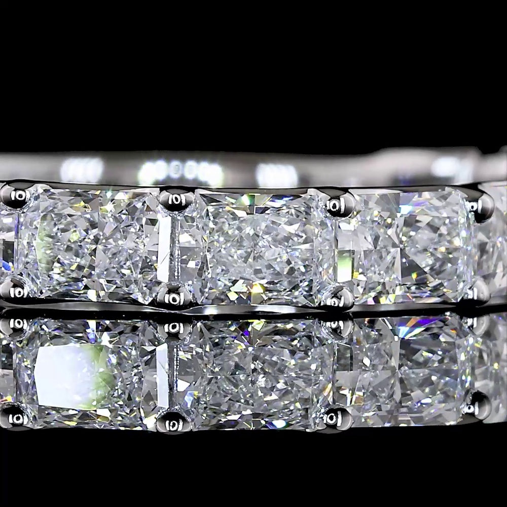 14K White Gold 3/4 Eternity Band with East-West Set Radiant Cut Lab Diamonds - 1.75 Total Carat Weight, E-F Color, VS Clarity - Covaloro Fine Jewelry