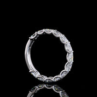 14K White Gold 3/4 Eternity Band with East-West Set Radiant Cut Lab Diamonds - 1.75 Total Carat Weight, E-F Color, VS Clarity - Covaloro Fine Jewelry