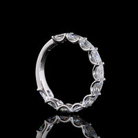 14K White Gold 3/4 Eternity Band with East-West U Prong Set Radiant Cut Lab Diamonds - 2.36 Carats Total Diamond Weight - Covaloro Fine Jewelry