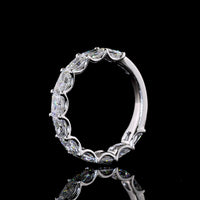 14K White Gold 3/4 Eternity Band with East-West U Prong Set Radiant Cut Lab Diamonds - 2.36 Carats Total Diamond Weight - Covaloro Fine Jewelry