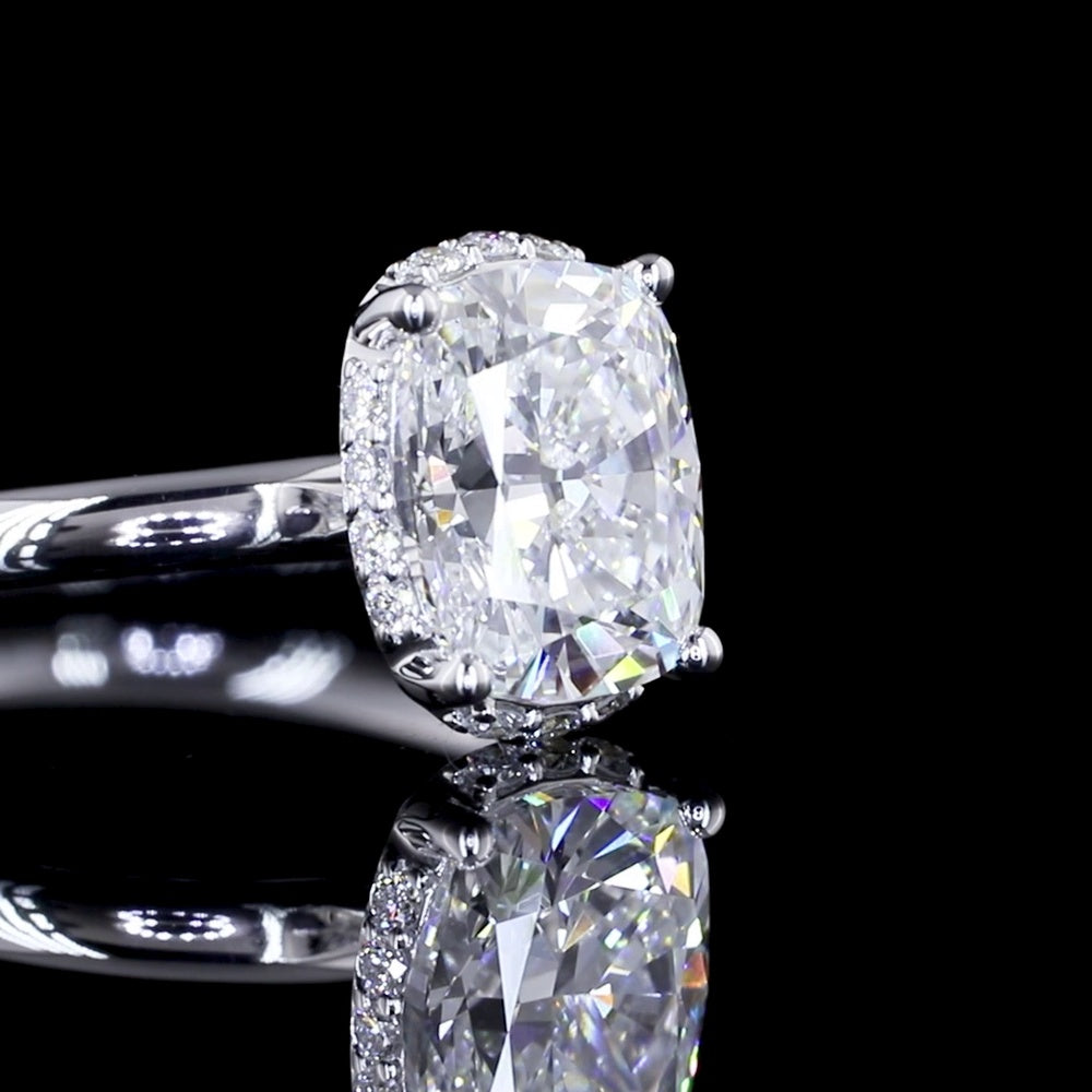 14K White Gold 3/4 Eternity Band with Micro-Pavé Set Round Brilliant Cut Lab Diamonds - 0.69 Carat Total Weight - Covaloro Fine Jewelry