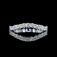 14K White Gold 3/4 Eternity Band with Micro-Pave Set Round Cut Lab Diamonds - 0.69 Carat Total Weight - Covaloro Fine Jewelry