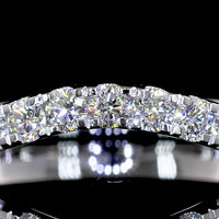14K White Gold 3/4 Eternity Band with Micro-Pave Set Round Cut Lab Diamonds - 0.69 Carat Total Weight - Covaloro Fine Jewelry
