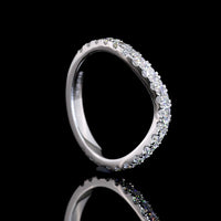 14K White Gold 3/4 Eternity Band with Micro-Pave Set Round Cut Lab Diamonds - 0.69 Carat Total Weight - Covaloro Fine Jewelry