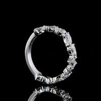 14K White Gold 3/4 Eternity Band with Mixed Shape Lab Diamonds (Emerald, Pear, Marquise, Oval) - 2.31 Carats Total Diamond Weight - Covaloro Fine Jewelry