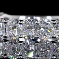 14K White Gold 3/4 Eternity Band with North-South Cushion Brilliant Lab Diamonds - 2.60 Carats Total Diamond Weight - Covaloro Fine Jewelry