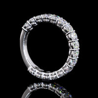 14K White Gold 3/4 Eternity Band with North-South Cushion Brilliant Lab Diamonds - 2.60 Carats Total Diamond Weight - Covaloro Fine Jewelry
