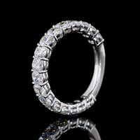 14K White Gold 3/4 Eternity Band with North-South Cushion Brilliant Lab Diamonds - 2.60 Carats Total Diamond Weight - Covaloro Fine Jewelry