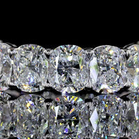 14K White Gold 3/4 Eternity Band with North-South Cushion Brilliant Lab Diamonds - 5.12 Carats Total Diamond Weight - Covaloro Fine Jewelry