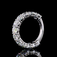 14K White Gold 3/4 Eternity Band with North-South Cushion Brilliant Lab Diamonds - 5.12 Carats Total Diamond Weight - Covaloro Fine Jewelry
