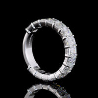 14K White Gold 3/4 Eternity Band with North-South Emerald Cut Lab Diamonds - 4.64 Carats Total Diamond Weight - Covaloro Fine Jewelry