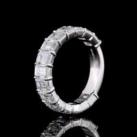 14K White Gold 3/4 Eternity Band with North-South Emerald Cut Lab Diamonds - 4.64 Carats Total Diamond Weight - Covaloro Fine Jewelry