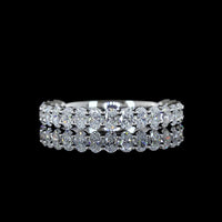14K White Gold 3/4 Eternity Band with North-South Oval Cut Lab Diamonds - 1.07 Carat Total Weight, E-F Color VS Clarity - Covaloro Fine Jewelry